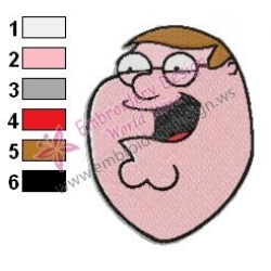 Peter Griffin Happy Face Family Guy Embroidery Design